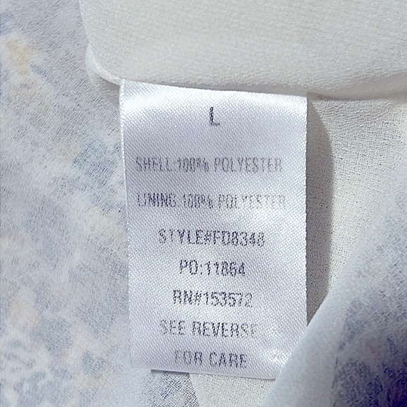 Bohme floral chiffon tiered boho dress sz L fully lined - Picture 14 of 15